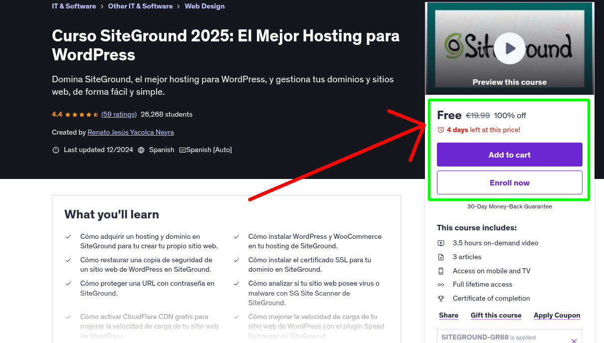 Curso SiteGround 2025: El Mejor Hosting para WordPress