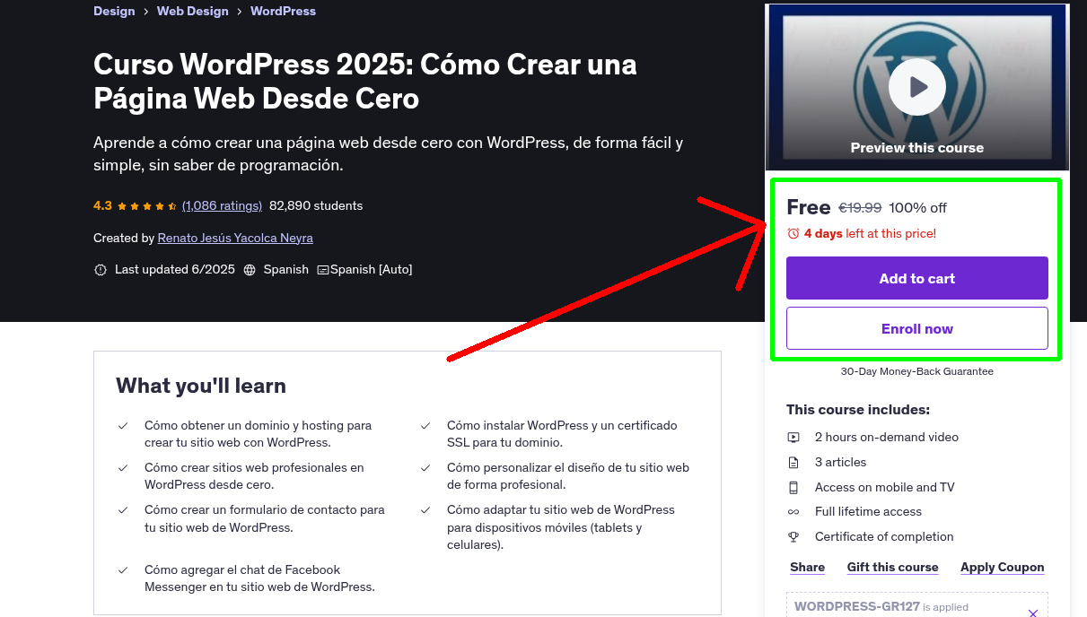 Curso WordPress 2025: Cómo Crear una Página Web Desde Cero