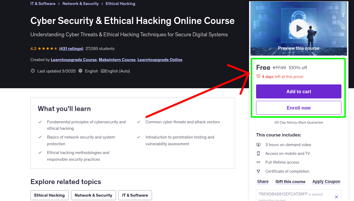 Cyber Security & Ethical Hacking Online Course