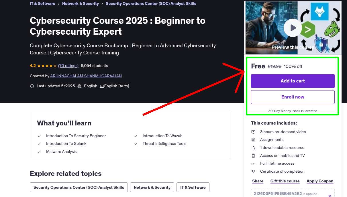 Cybersecurity Course 2025 : Beginner to Cybersecurity Expert
