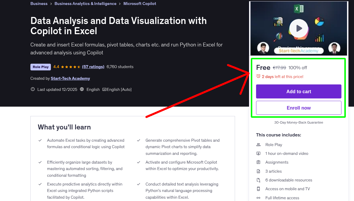 Data Analysis and Data Visualization with Copilot in Excel