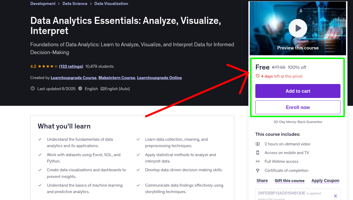 Data Analytics Essentials: Analyze, Visualize, Interpret