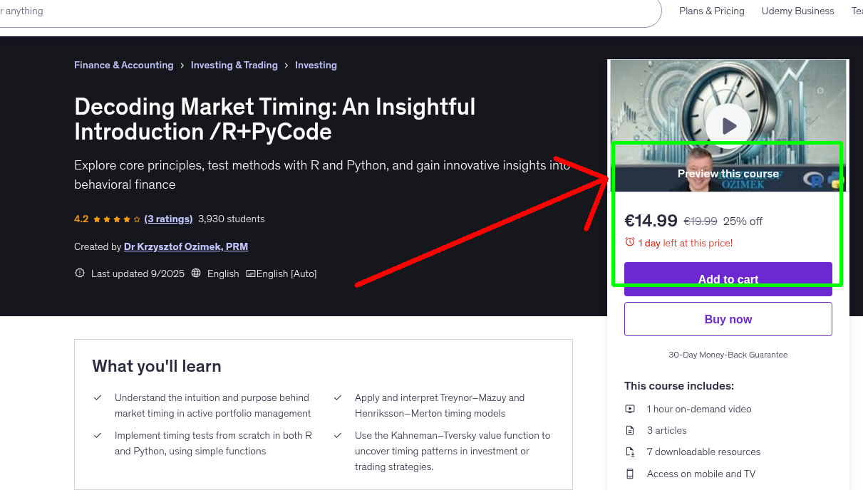 Decoding Market Timing: An Insightful Introduction /R+PyCode