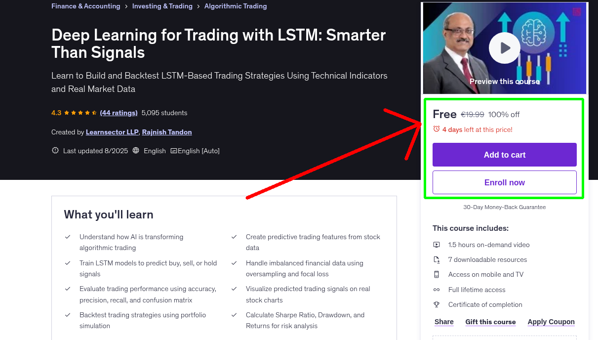 Deep Learning for Trading with LSTM: Smarter Than Signals