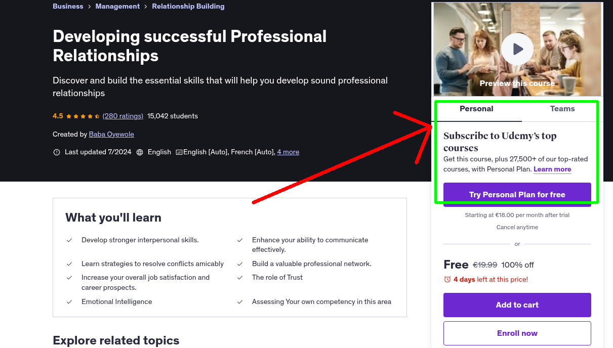 Developing successful Professional Relationships