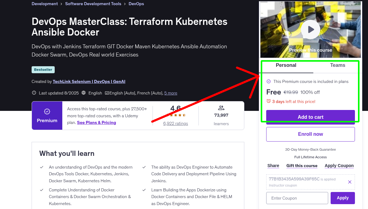 DevOps MasterClass: Terraform Kubernetes Ansible Docker