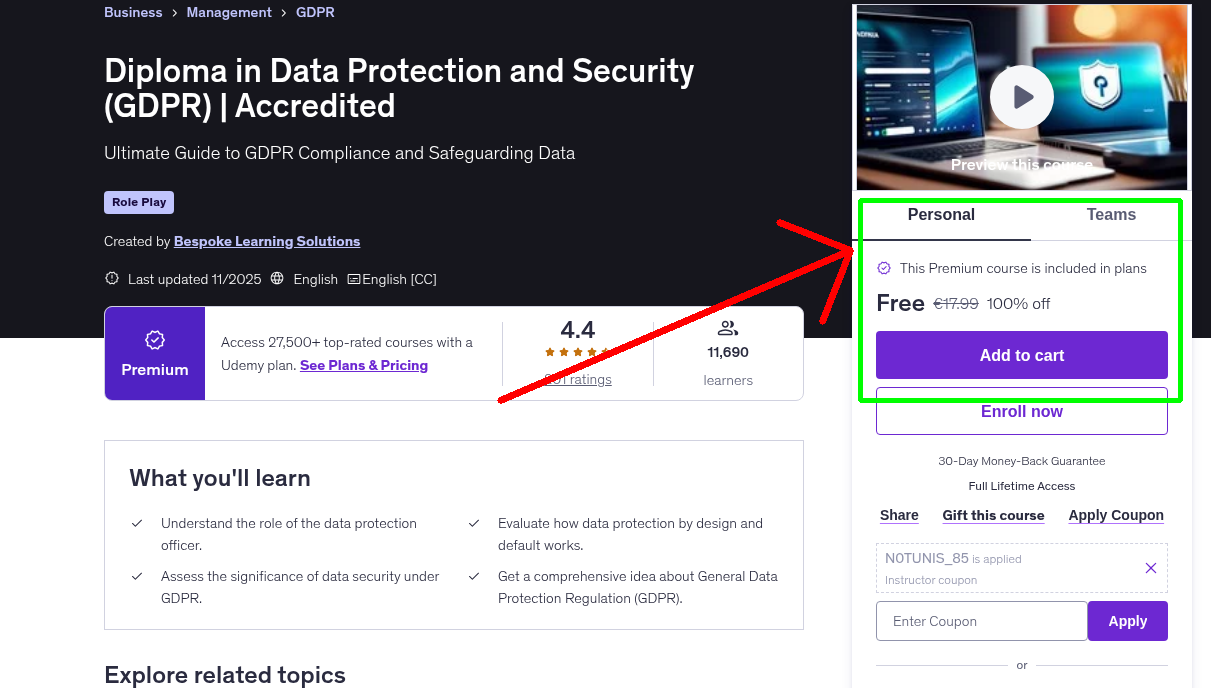 Diploma in Data Protection and Security (GDPR) | Accredited