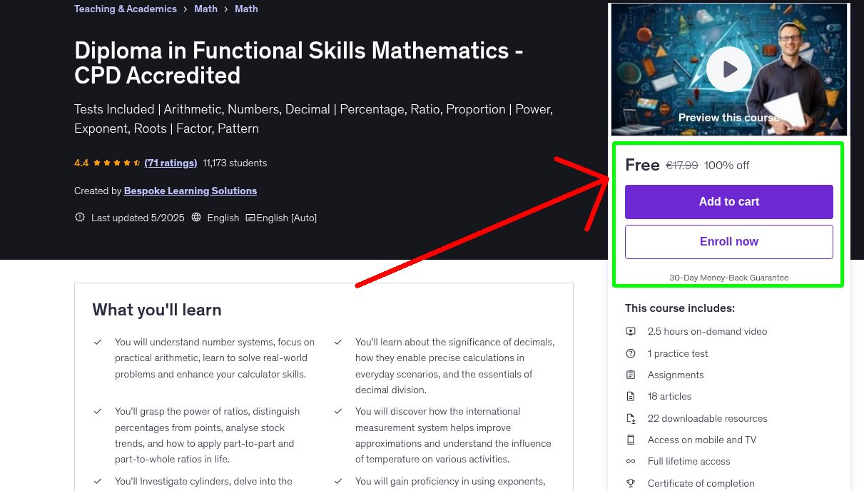 Diploma in Functional Skills Mathematics - CPD Accredited