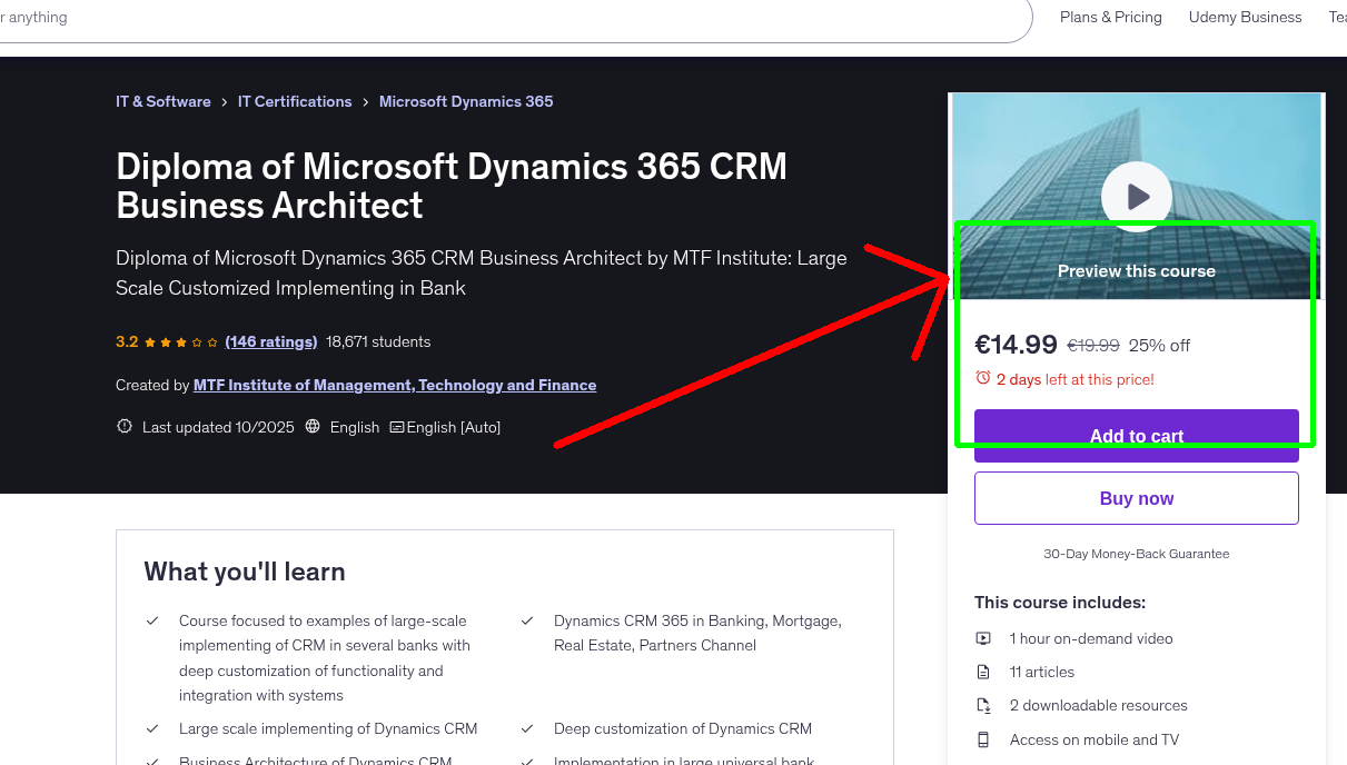 Diploma of Microsoft Dynamics 365 CRM Business Architect