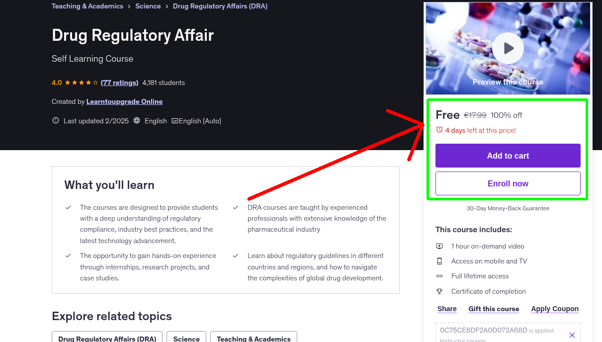 Drug Regulatory Affair