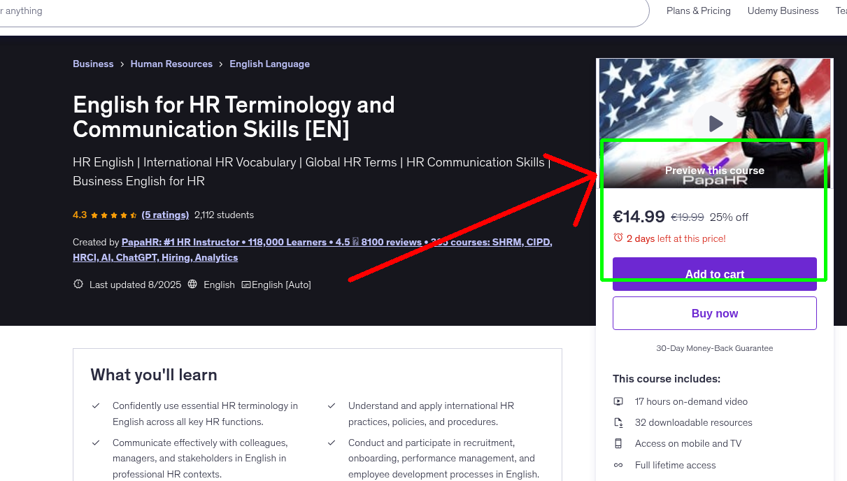 English for HR Terminology and Communication Skills [EN]