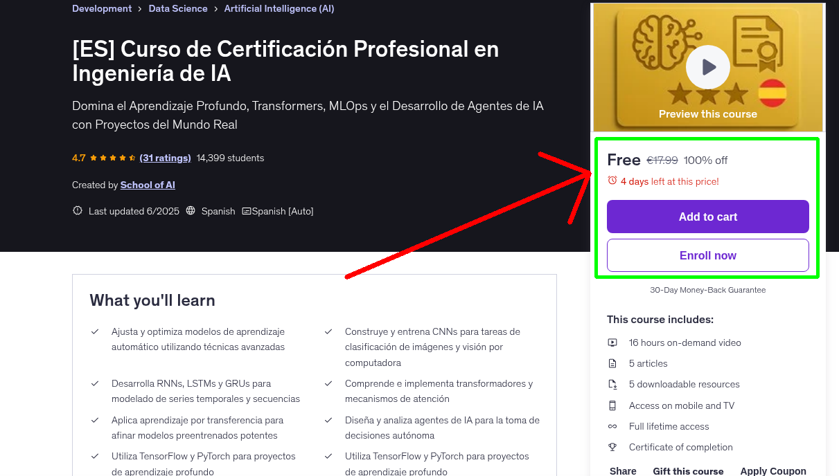 [ES] Curso de Certificación Profesional en Ingeniería de IA
