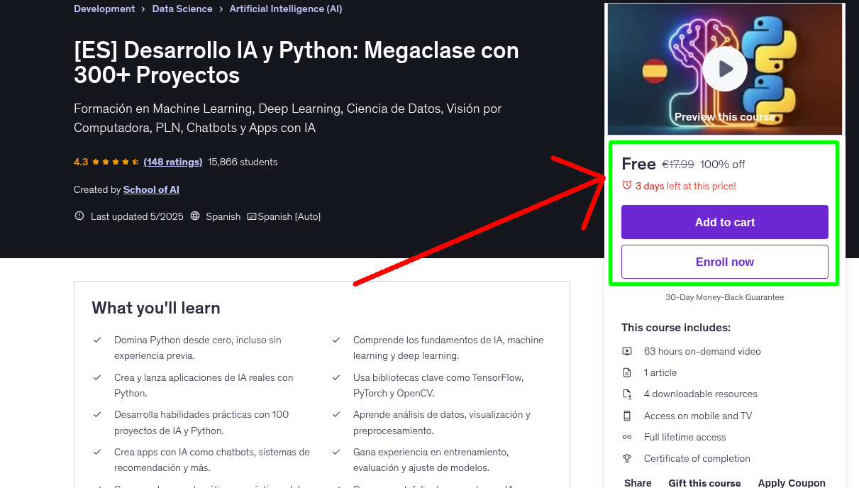 [ES] Desarrollo IA y Python: Megaclase con 300+ Proyectos