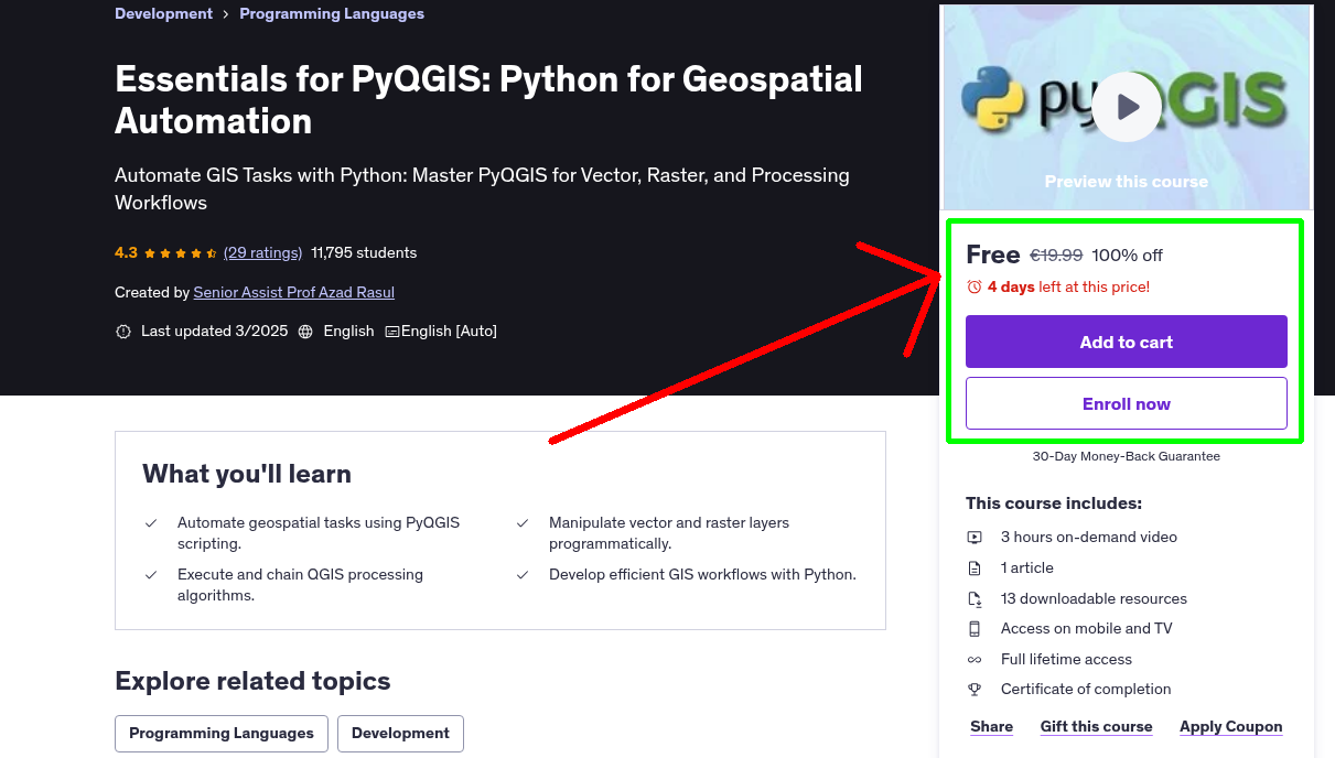 Essentials for PyQGIS: Python for Geospatial Automation