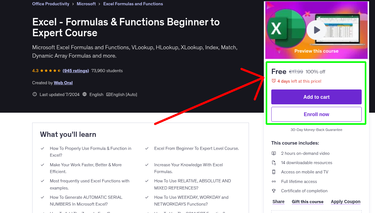Excel - Formulas & Functions Beginner to Expert Course