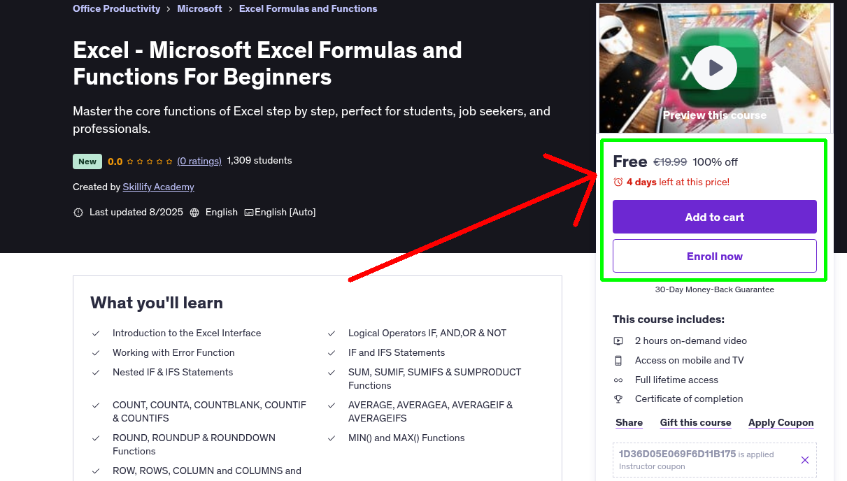 Excel - Microsoft Excel Formulas and Functions For Beginners