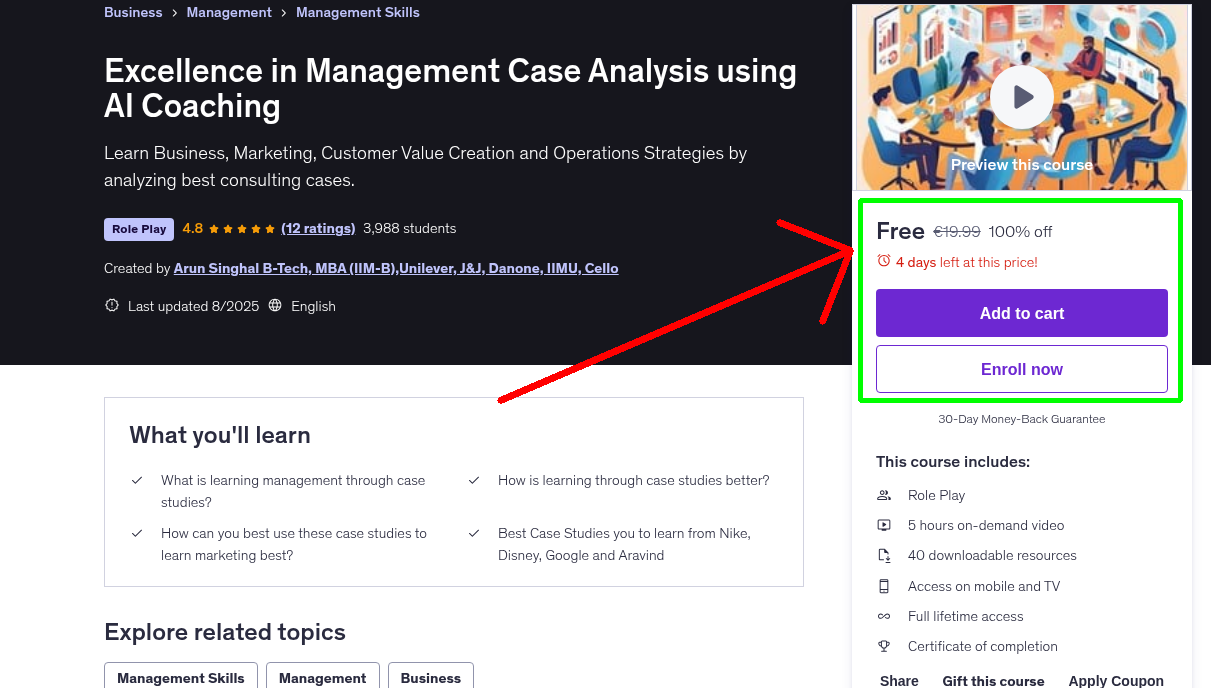 Excellence in Management Case Analysis using AI Coaching
