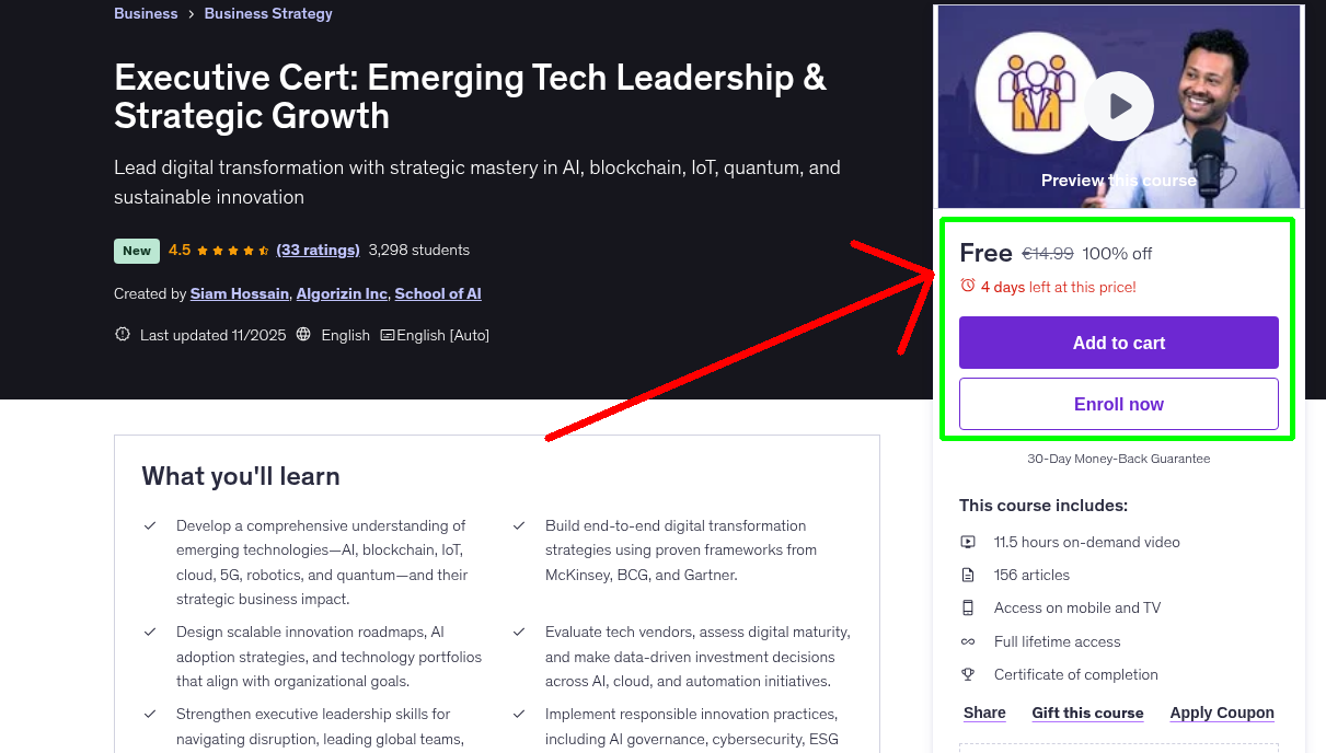 Executive Cert: Emerging Tech Leadership & Strategic Growth
