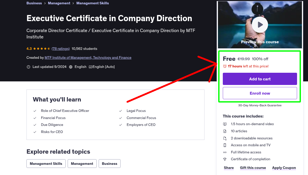 Executive Certificate in Company Direction