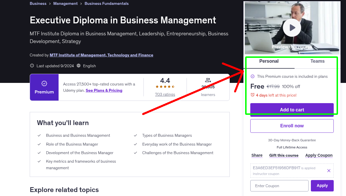 Executive Diploma in Business Management