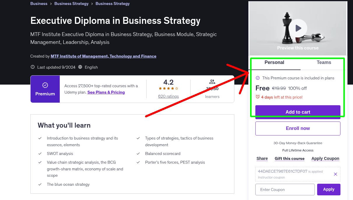 Executive Diploma in Business Strategy