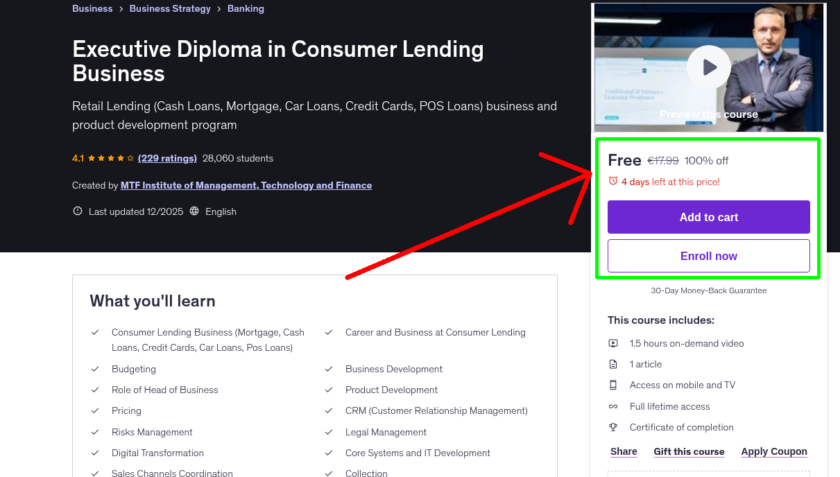 Executive Diploma in Consumer Lending Business