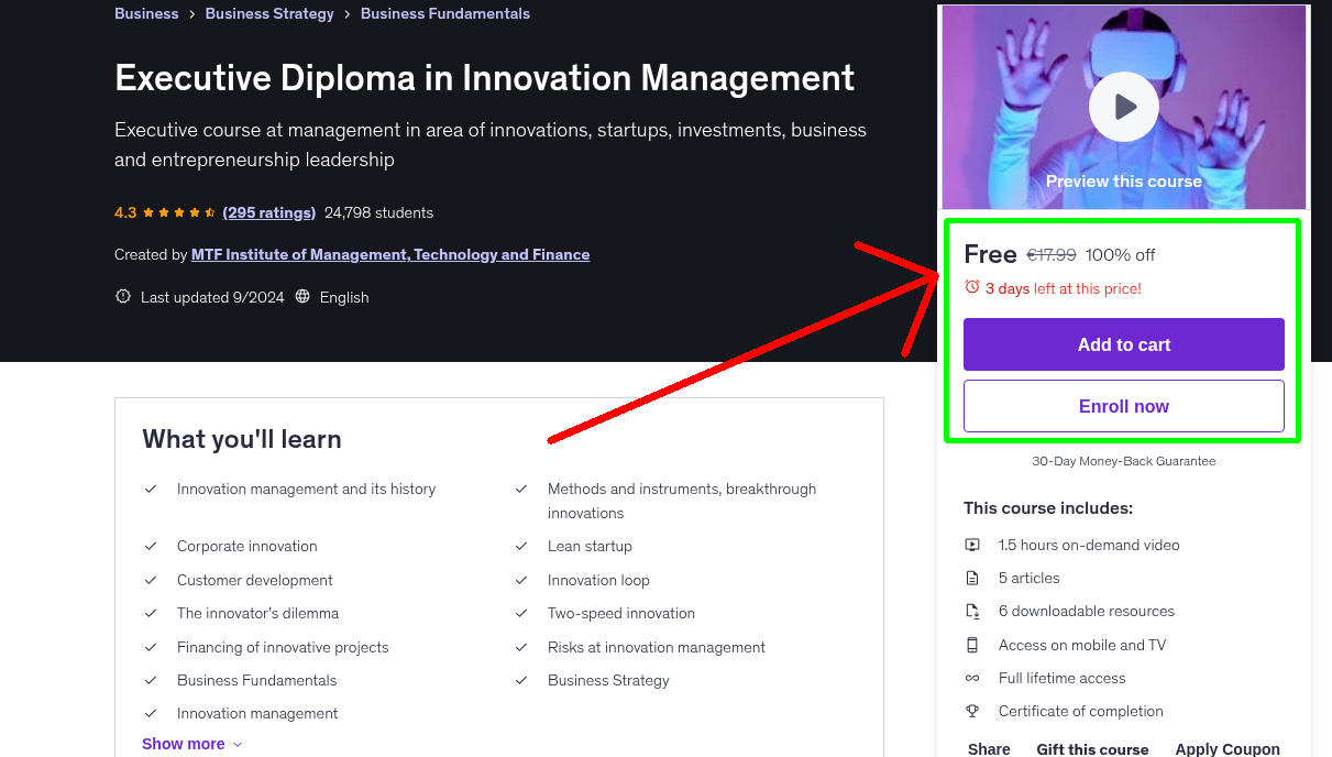 Executive Diploma in Innovation Management