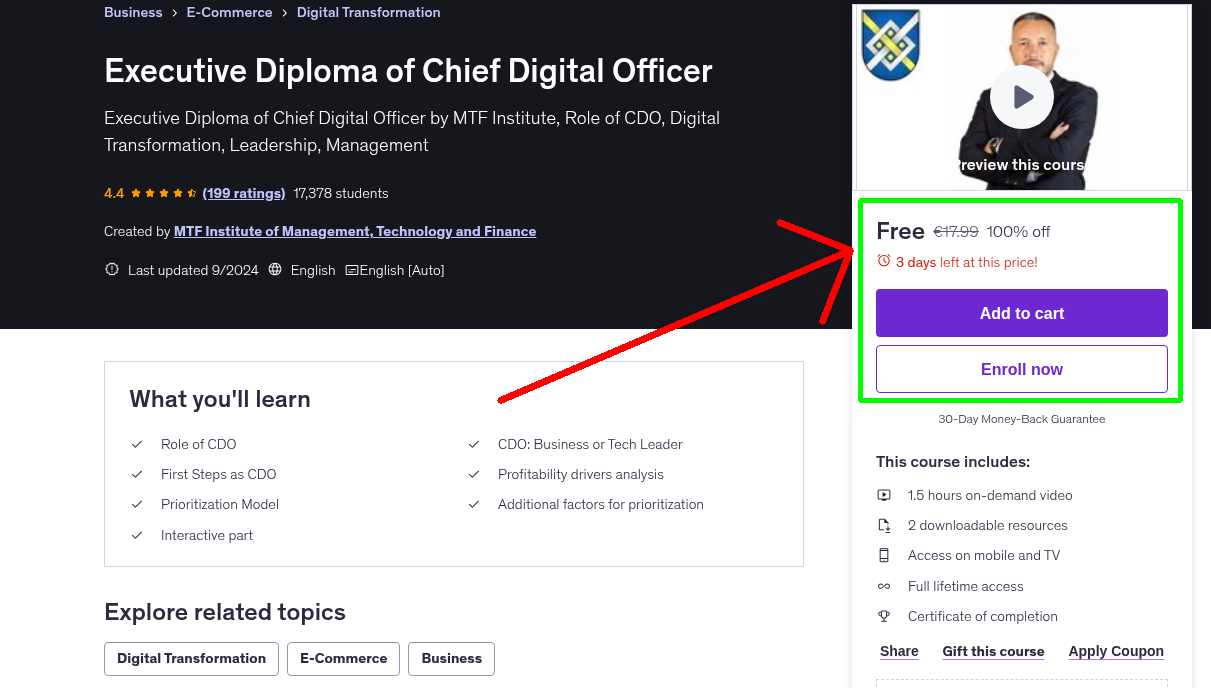 Executive Diploma of Chief Digital Officer