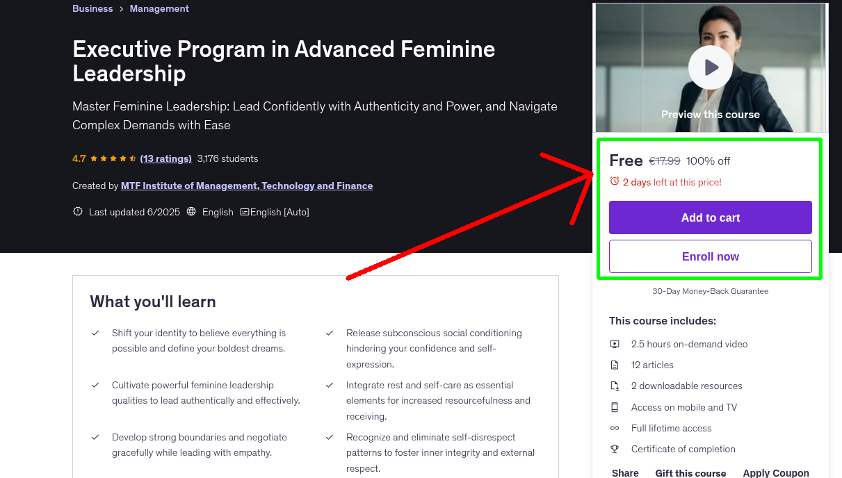 Executive Program in Advanced Feminine Leadership