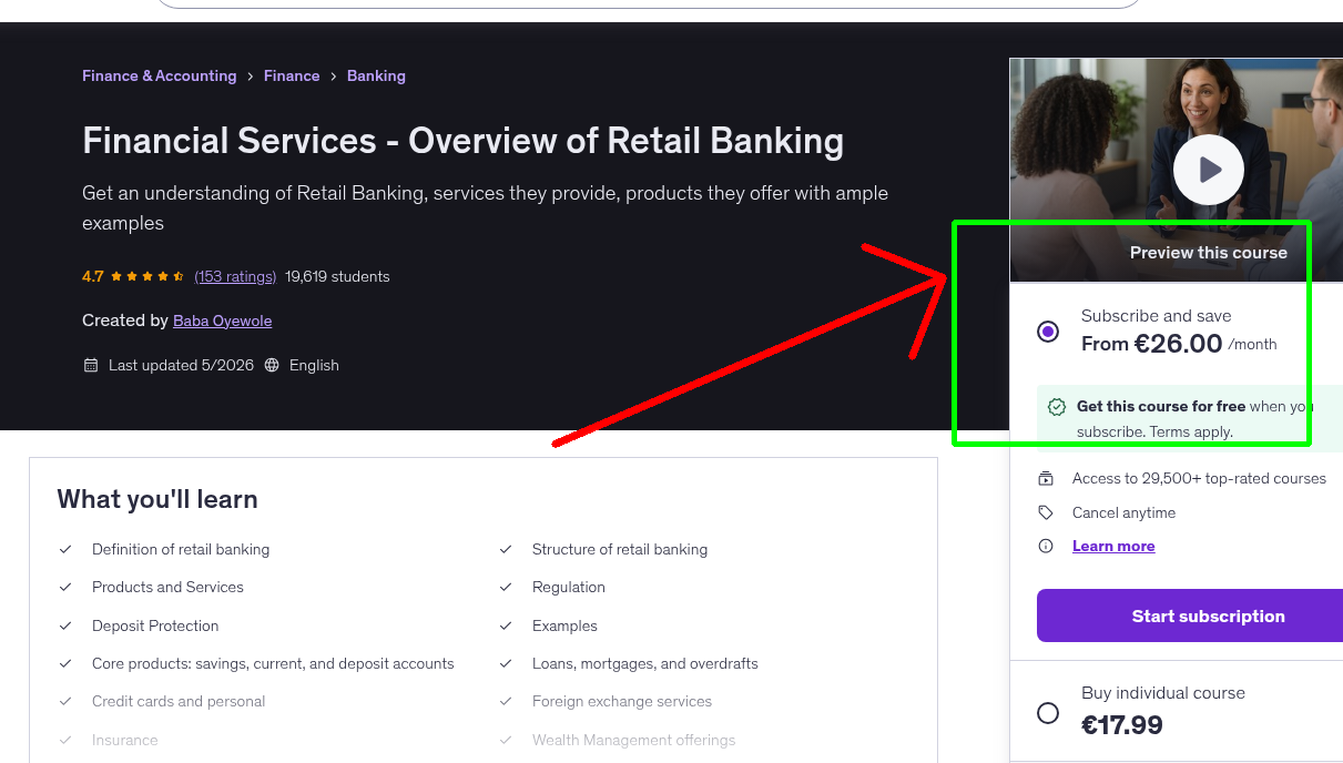 Financial Services - Overview of Retail Banking
