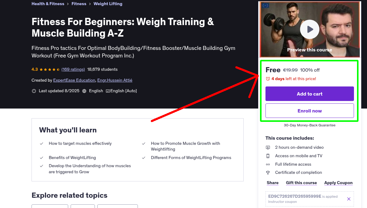Fitness For Beginners: Weigh Training & Muscle Building A-Z