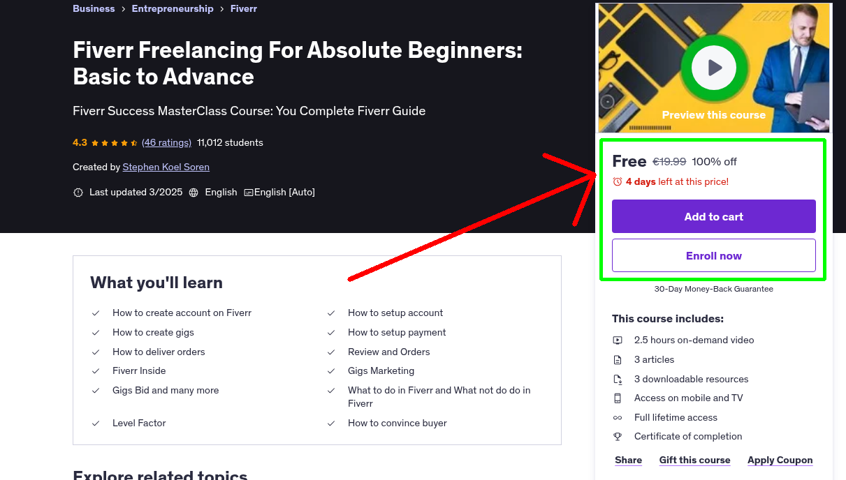 Fiverr Freelancing For Absolute Beginners: Basic to Advance