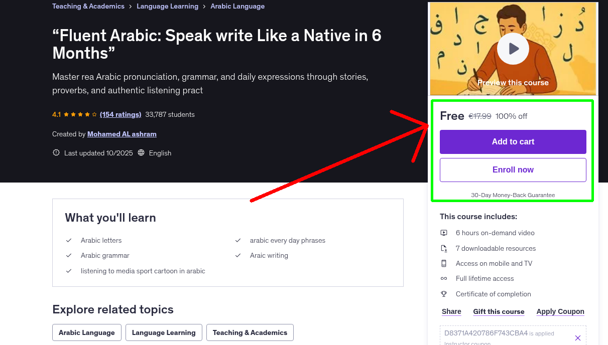 “Fluent Arabic: Speak write Like a Native in 6 Months”