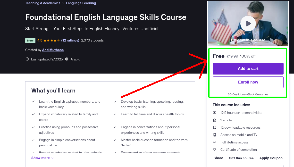 Foundational English Language Skills Course