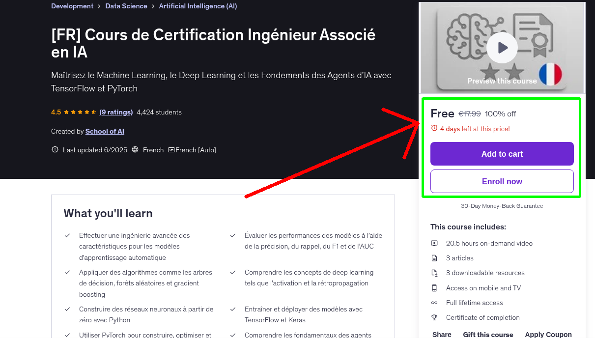 [FR] Cours de Certification Ingénieur Associé en IA
