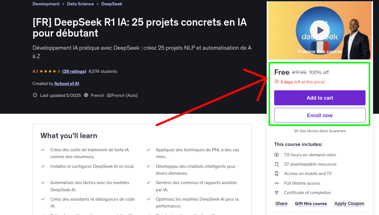 [FR] DeepSeek R1 IA: 25 projets concrets en IA pour débutant