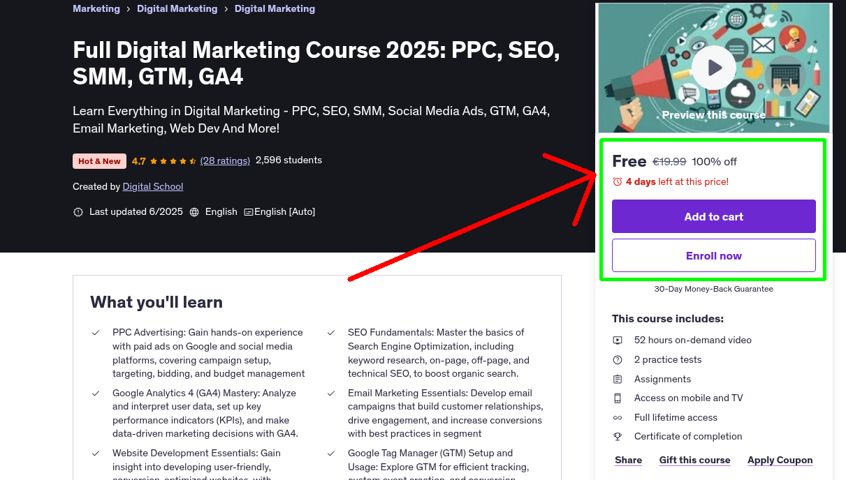 Full Digital Marketing Course 2025: PPC, SEO, SMM, GTM, GA4