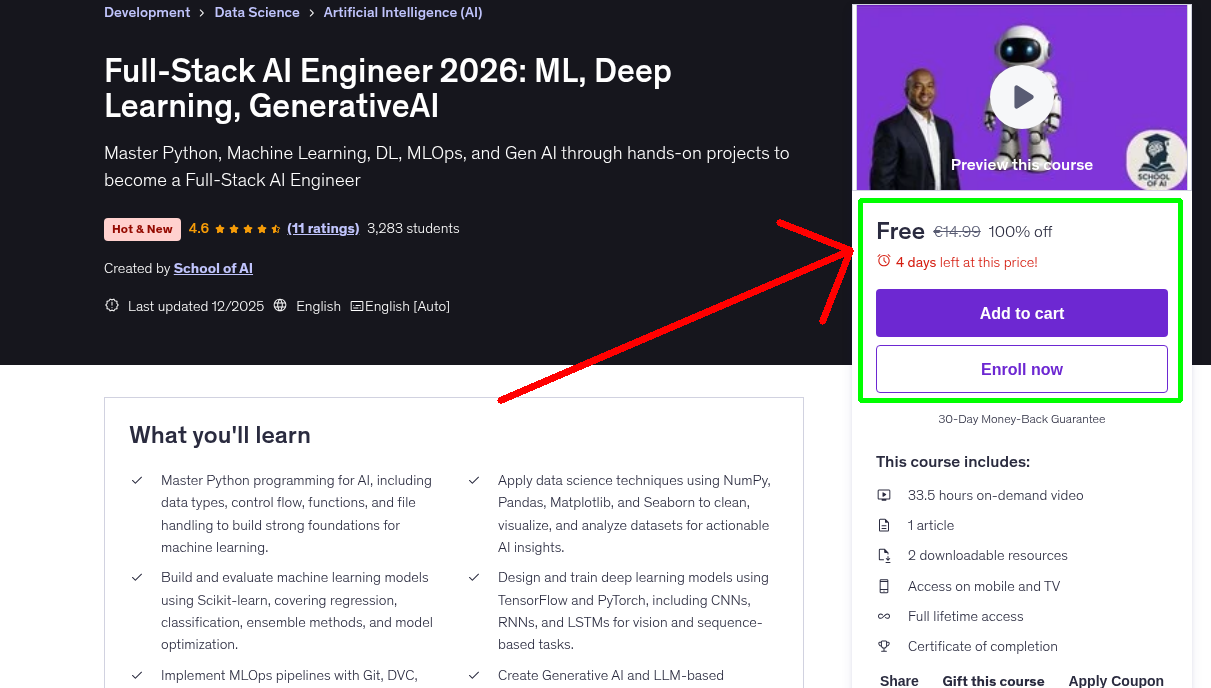 Full-Stack AI Engineer 2026: ML, Deep Learning, GenerativeAI