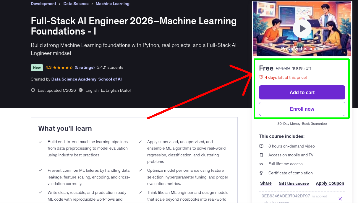 Full-Stack AI Engineer 2026–Machine Learning Foundations - I