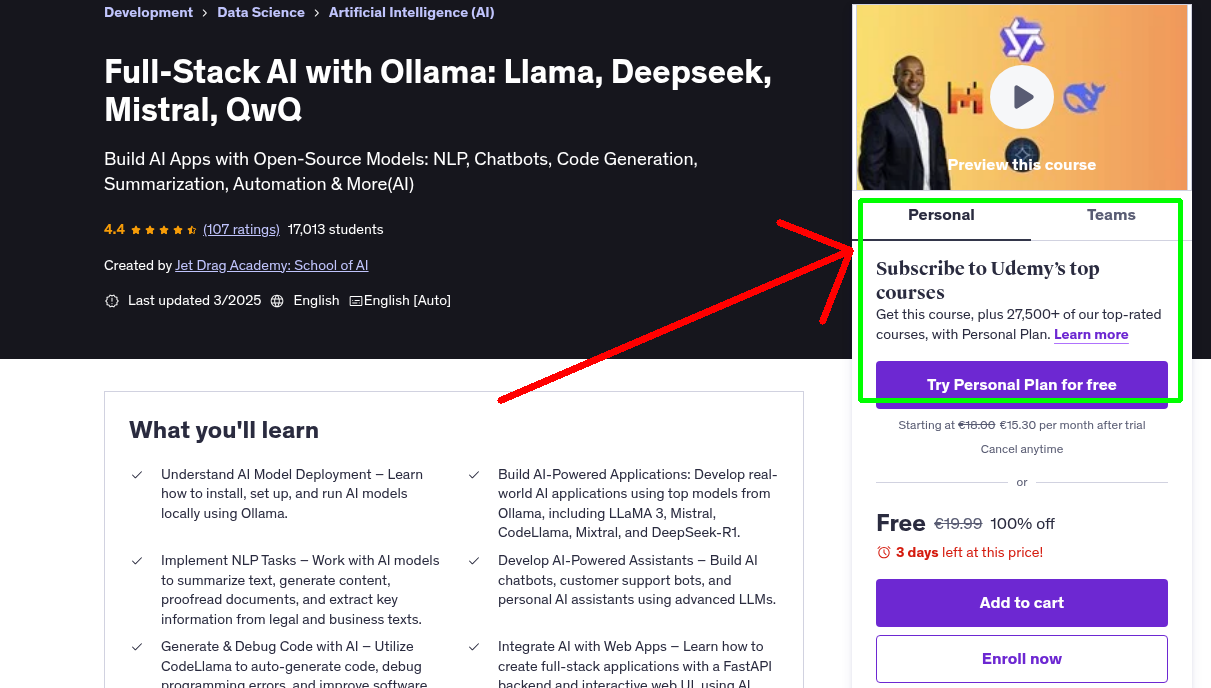 Full-Stack AI with Ollama: Llama, Deepseek, Mistral, QwQ