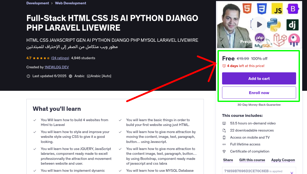 Full-Stack HTML CSS JS AI PYTHON DJANGO PHP LARAVEL LIVEWIRE