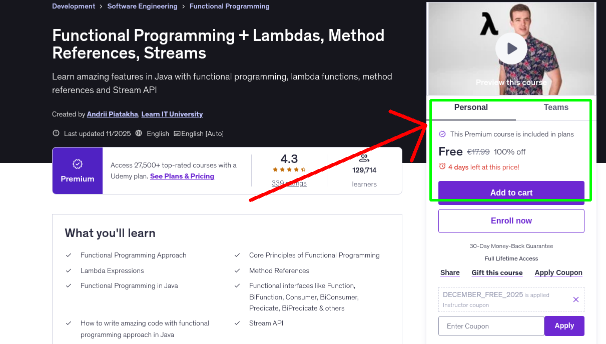 Functional Programming + Lambdas, Method References, Streams