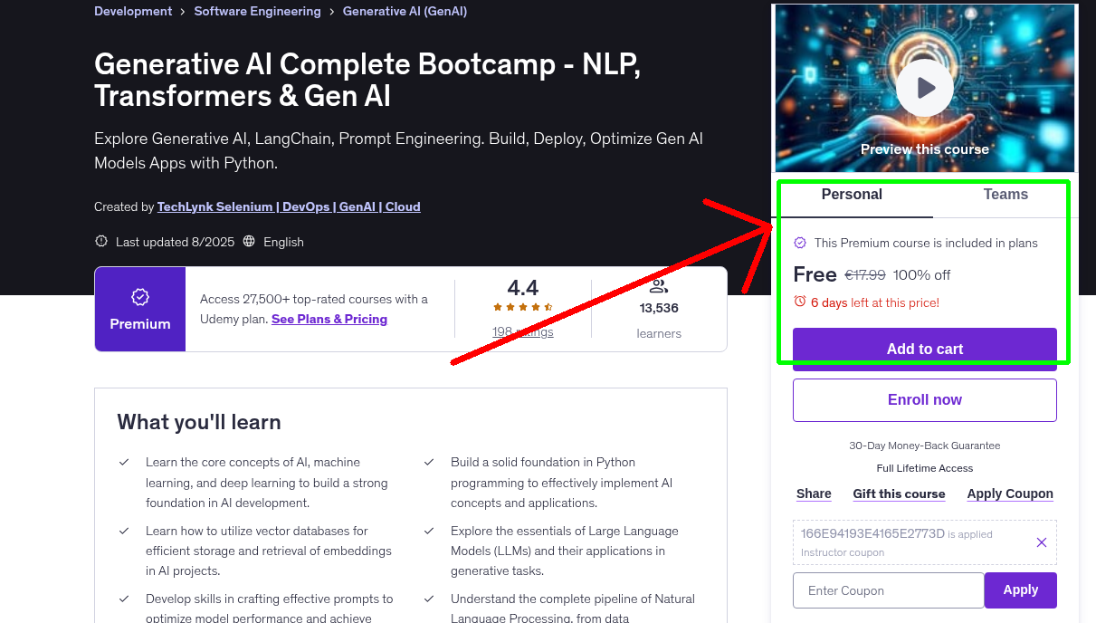 Generative AI Complete Bootcamp - NLP, Transformers & Gen AI