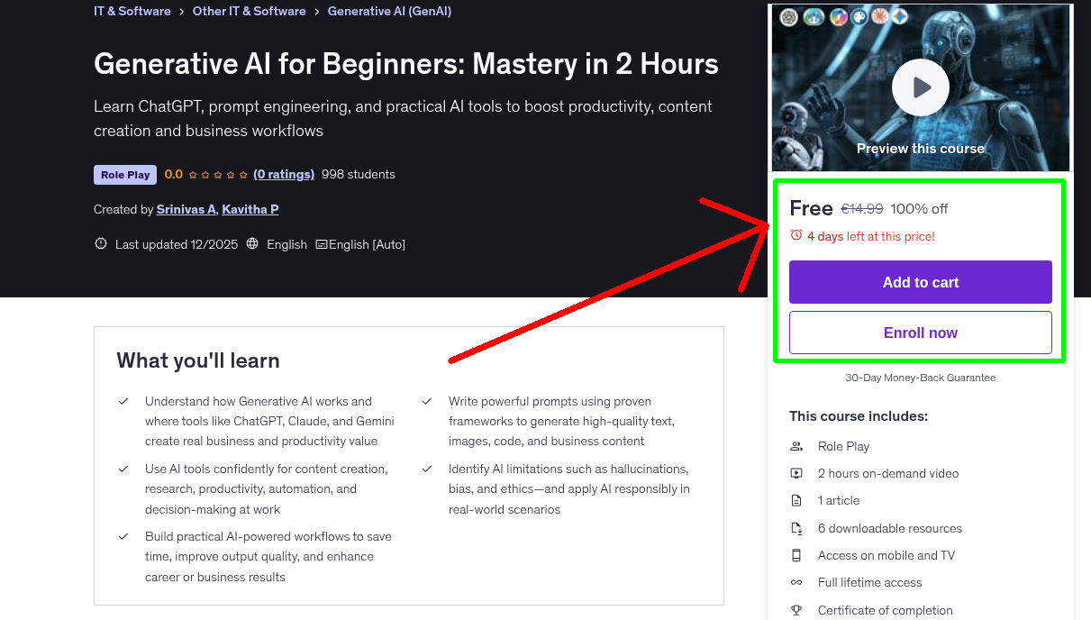 Generative AI for Beginners: Mastery in 2 Hours