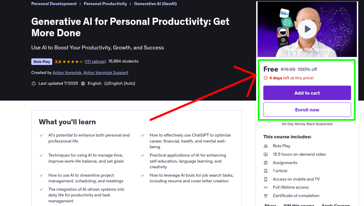 Generative AI for Personal Productivity: Get More Done