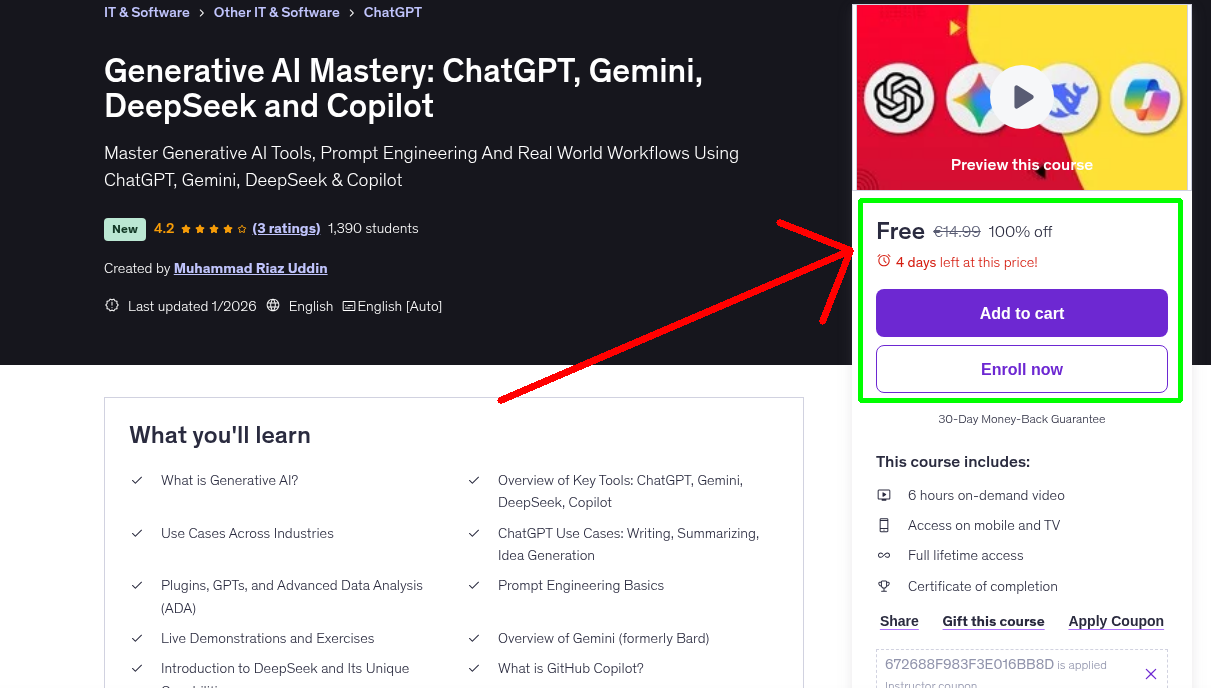 Generative AI Mastery: ChatGPT, Gemini, DeepSeek and Copilot