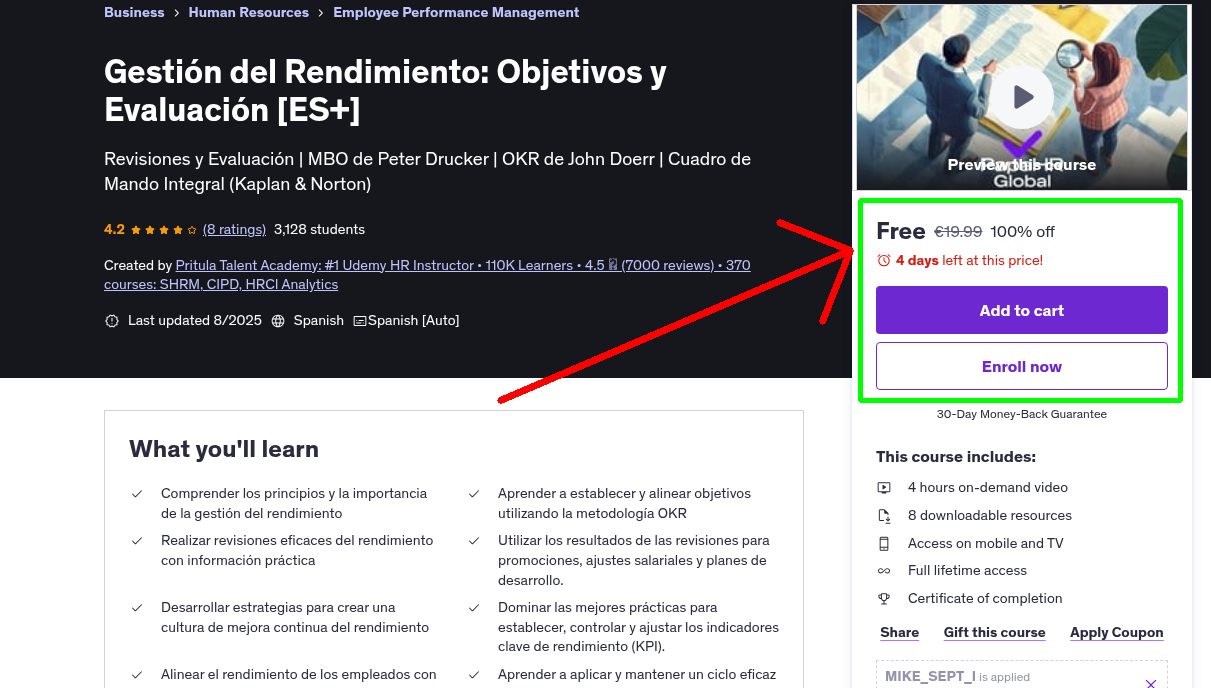 Gestión del Rendimiento: Objetivos y Evaluación [ES+]