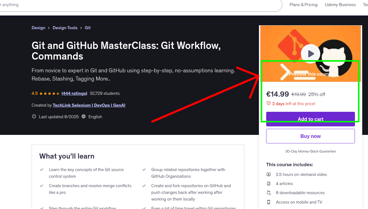 Git and GitHub MasterClass: Git Workflow, Commands