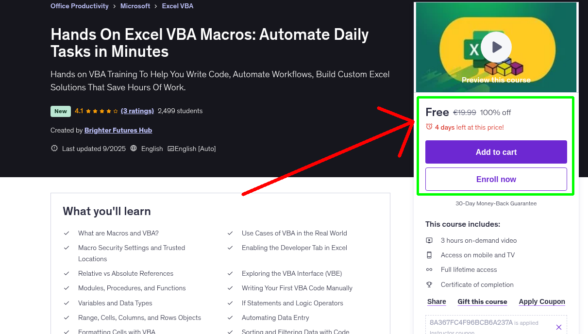 Hands On Excel VBA Macros: Automate Daily Tasks in Minutes