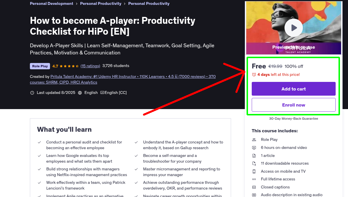 How to become A-player: Productivity Checklist for HiPo [EN]